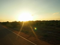 帰り道の美しい夕陽